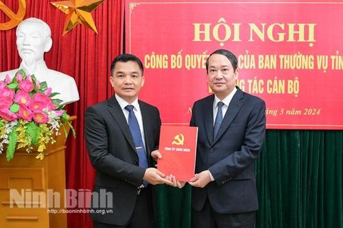 Tỉnh Ninh Bình điều động, bổ nhiệm cán bộ chủ chốt