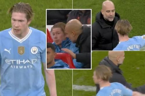 De Bruyne vùng vằng vì bị thay ra, Pep Guardiola phản ứng bất ngờ
