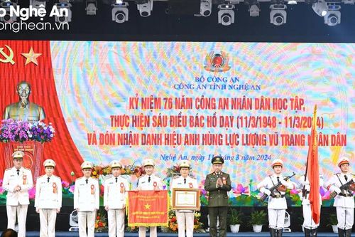 Công an Nghệ An long trọng kỷ niệm 76 năm thực hiện Sáu điều Bác Hồ dạy và đón nhận danh hiệu Anh hùng Lực lượng vũ trang Nhân dân