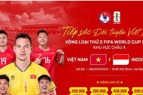 Công bố giá vé xem tuyển Việt Nam gặp Indonesia trên sân Mỹ Đình