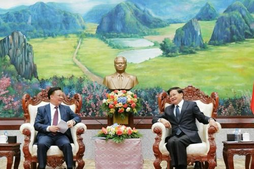 Tổng Bí thư, Chủ tịch nước Lào tiếp Đoàn đại biểu cấp cao TP Hà Nội