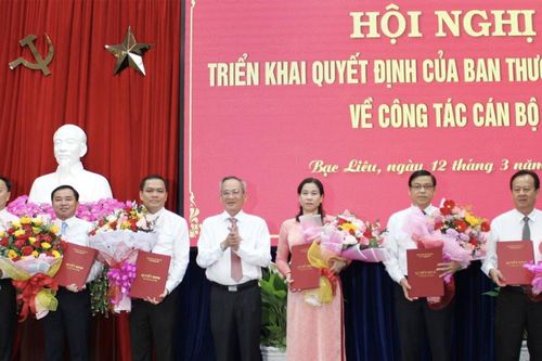 Bạc Liêu điều động, bổ nhiệm nhiều cán bộ chủ chốt