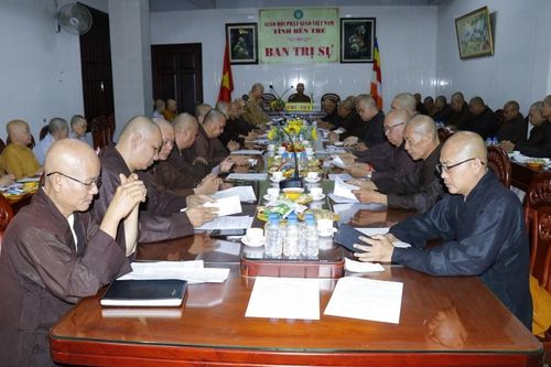 Bến Tre: Ban Trị sự GHPGVN tỉnh họp định kỳ triển khai hoạt động Phật sự Quý II năm 2024