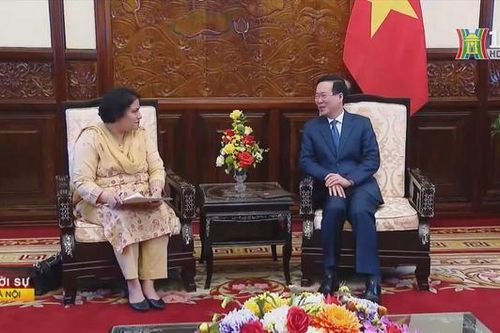Chủ tịch nước Võ Văn Thưởng tiếp Đại sứ Pakistan