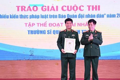 Trao giải cuộc thi 'Tìm hiểu kiến thức pháp luật trên Báo Quân đội nhân dân'