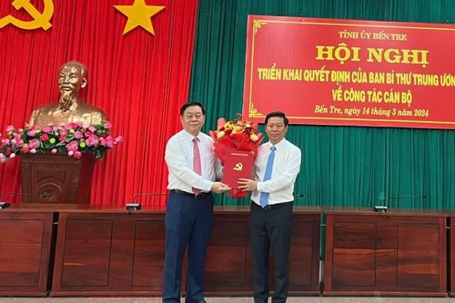 Đồng chí Trần Thanh Lâm giữ chức Phó Bí thư Tỉnh ủy Bến Tre