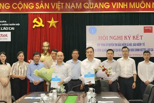 Bảo hiểm xã hội tỉnh và Chi nhánh Bưu chính Viettel Lào Cai ký kết hợp đồng ủy quyền thu bảo hiểm