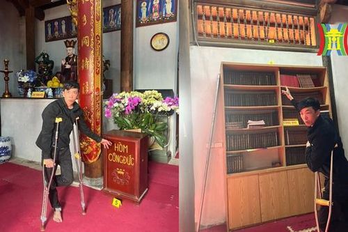 Chống nạng đi cạy hòm công đức để trộm tiền