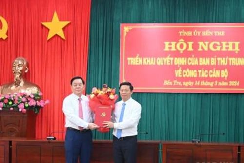Ông Trần Thanh Lâm giữ chức Phó Bí thư Tỉnh ủy Bến Tre