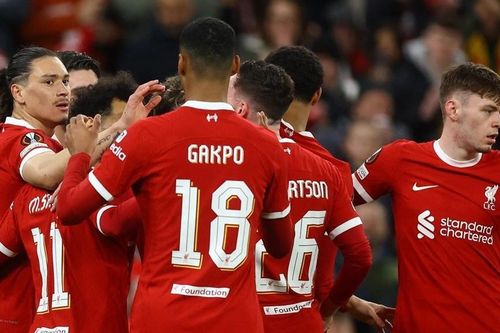 Europa League: Hình ảnh trận đấu các cầu thủ Liverpool liên tiếp ghi bàn vào lưới Sparta Prague