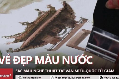 Văn Miếu-Quốc Tử Giám qua tranh màu nước đầy sống động và giàu cảm xúc