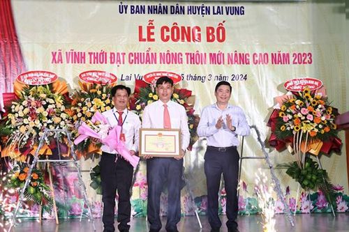 Vĩnh Thới đạt chuẩn xã nông thôn mới nâng cao