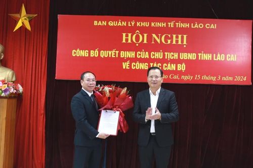 Công bố quyết định bổ nhiệm Phó Trưởng Ban Quản lý Khu kinh tế tỉnh