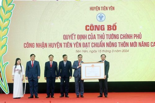 Quảng Ninh: Tiên Yên đón nhận huyện đạt chuẩn nông thôn mới nâng cao