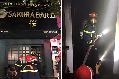 Cháy quán bar ở Hải Phòng, khói đen và khí độc lan khắp nhà