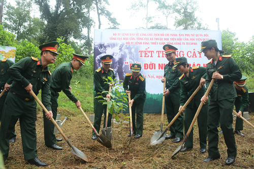 Bộ tư lệnh Bảo vệ Lăng Chủ tịch Hồ Chí Minh tổ chức Tết trồng cây 'Đời đời nhớ ơn Bác Hồ'
