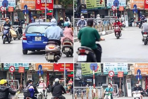 Điều chỉnh giao thông phố Kim Ngưu, hàng loạt phương tiện đi ngược chiều bất chấp biển cấm