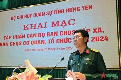 Bộ CHQS tỉnh Hưng Yên tập huấn cán bộ quân sự cấp xã và tương đương năm 2024