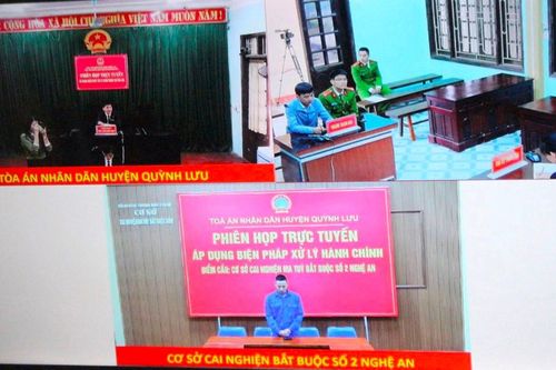 TAND huyện Quỳnh Lưu tổ chức phiên họp trực tuyến áp dụng biện pháp xử lý hành chính