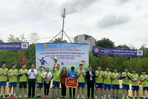 Thị trấn Trùng Khánh đoạt vô địch giải bóng đá tranh cup Agribank