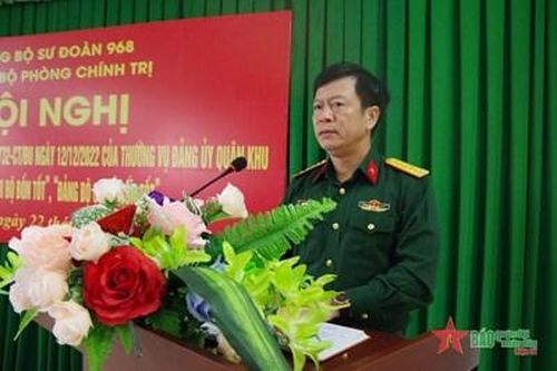 Đảng bộ Phòng Chính trị Sư đoàn 968 đạt các tiêu chí về xây dựng 'Chi bộ bốn tốt', 'Đảng bộ cơ sở bốn tốt'