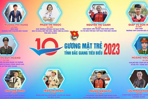 2 học sinh vinh dự trong 10 gương mặt trẻ tiêu biểu tỉnh Bắc Giang