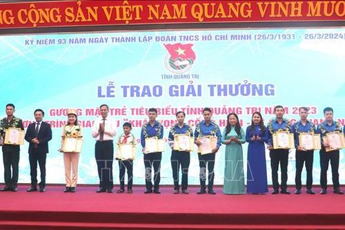 Tháng Thanh niên 2024: Trao giải thưởng cho 30 gương mặt trẻ tiêu biểu tỉnh Quảng Trị