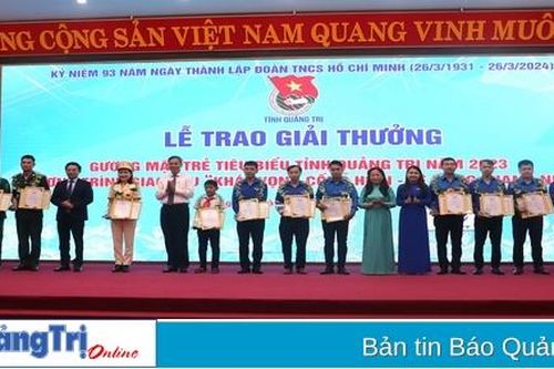 30 đoàn viên, thanh niên được trao Giải thưởng Gương mặt trẻ tiêu biểu tỉnh Quảng Trị năm 2023