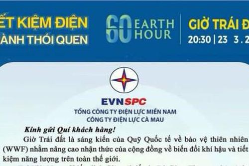 Hưởng ứng chiến dịch Giờ Trái đất năm 2024