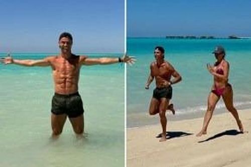 Ronaldo khoe dáng 'chuẩn không cần chỉnh' ở bãi biển Ả Rập