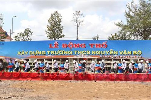 Long An: Xây dựng Trường Trung học cơ sở Nguyễn Văn Bộ từ nguồn xã hội hóa