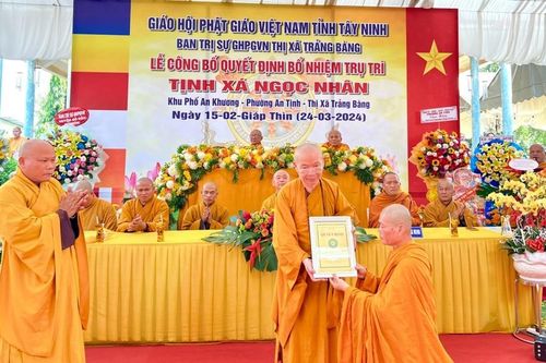 Tây Ninh: Ni sư Thích nữ Nga Liên chính thức được bổ nhiệm trụ trì tịnh xá Ngọc Nhân