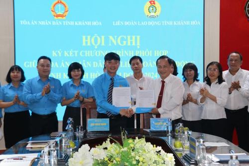Liên đoàn Lao động tỉnh và Tòa án Nhân dân tỉnh: Ký kết chương trình phối hợp giai đoạn 2024-2028