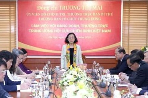 Thường trực Ban Bí thư Trương Thị Mai làm việc với Hội Cựu chiến binh Việt Nam