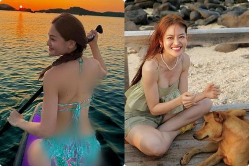 Diễn viên Thùy Anh diện bikini khoe dáng nóng bỏng trên biển Phú Quốc