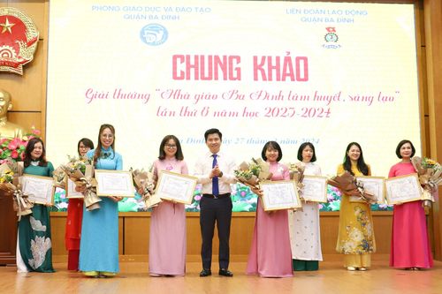 3 cô giáo đạt Xuất sắc Giải thưởng 'Nhà giáo Ba Đình tâm huyết, sáng tạo'