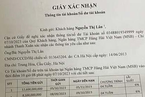 Tài khoản khách hàng 'bốc hơi' hơn 58 tỷ đồng, MSB nói gì?