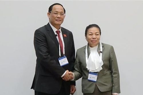 Phó Chủ tịch Quốc hội Trần Quang Phương gặp Trưởng đoàn một số nước tham dự Đại hội đồng IPU - 148