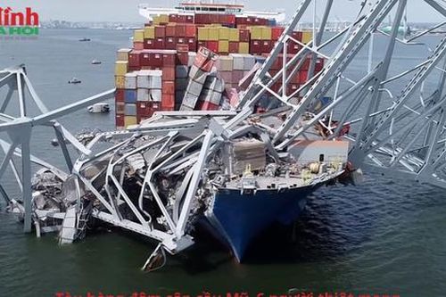 Cận cảnh tàu hàng đâm sập cầu Mỹ khiến 6 người thiệt mạng, Tổng thống Biden nhận định đây không phải hành động cố ý