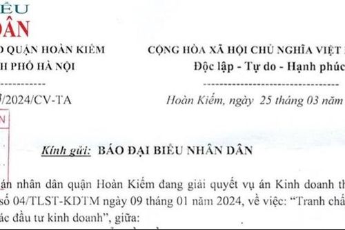Công ty cổ phần đầu tư và xây dựng Cầu đường Hà Nội gửi đơn tố giác khẩn cấp, TAND quận Hoàn Kiếm hồi âm thế nào?