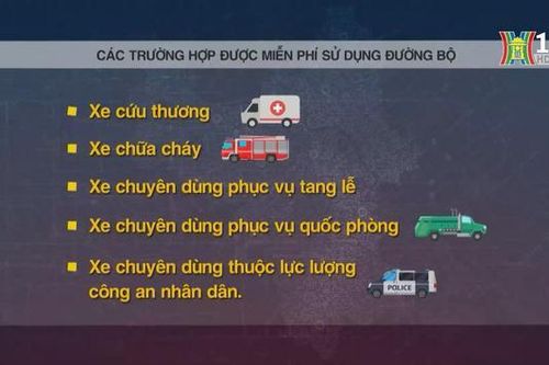 Trường hợp nào được miễn phí đường bộ?