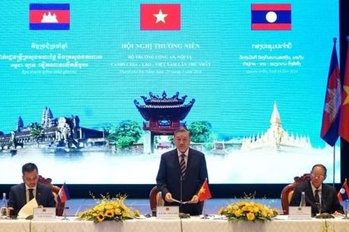Khai mạc Hội nghị thường niên lần thứ nhất Bộ Công an, Bộ Nội vụ Campuchia - Lào - Việt Nam