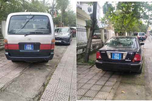 Tạm giữ hai ô tô cùng một biển xanh ở Hà Tĩnh