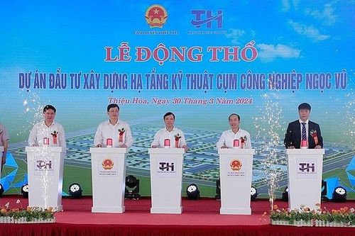 Thanh Hóa: Động thổ Dự án hạ tầng kỹ thuật Cụm công nghiệp Ngọc Vũ 350 tỷ đồng