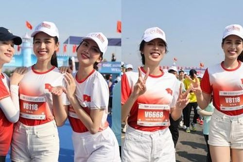 Đỗ Thị Hà, Thanh Thủy khoe nhan sắc nổi bật trên đường chạy Tiền Phong Marathon 2024