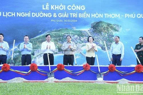 Thủ tướng Phạm Minh Chính dự lễ khởi công Tổ hợp du lịch nghỉ dưỡng và giải trí biển Hòn Thơm-Phú Quốc