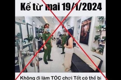 Xử phạt chủ tiệm cắt tóc đăng tải thông tin sai sự thật về lực lượng Công an