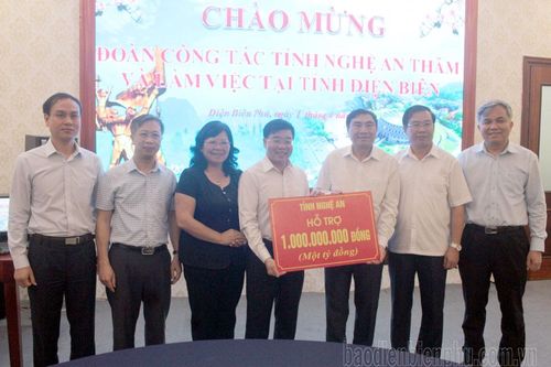 Tỉnh Nghệ An hỗ trợ Điện Biên 1 tỷ đồng thực hiện mô hình sinh kế cho hộ nghèo