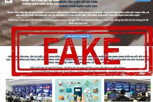 Website Trung tâm Giám sát an toàn không gian mạng quốc gia bị giả mạo