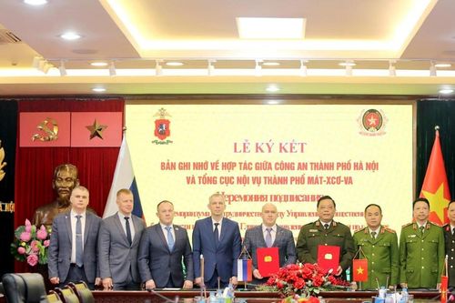Công an TP Hà Nội Ký kết hợp tác với Tổng cục Nội vụ TP Moskva